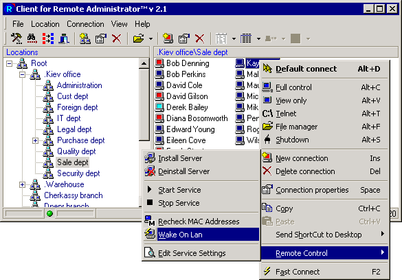 Client for Remote Administrator™ Screenshot